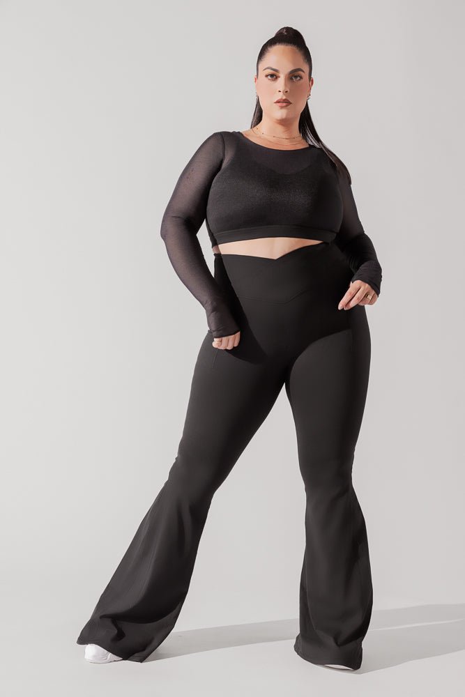 Coquette Long Sleeve Mesh Bra - Black - Mack & Harvie