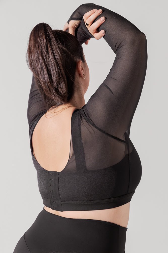 Coquette Long Sleeve Mesh Bra - Black - Mack & Harvie