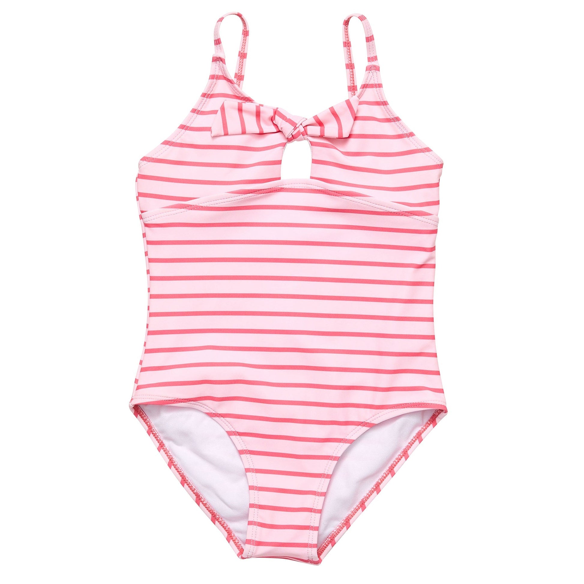 Coral Stripe Sustainable Bow Swimsuit - Mack & Harvie