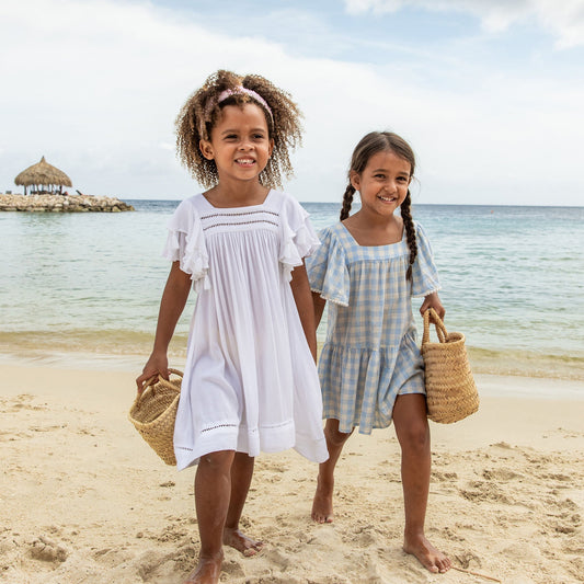 Cornflower Gingham Beach Dress - Mack & Harvie