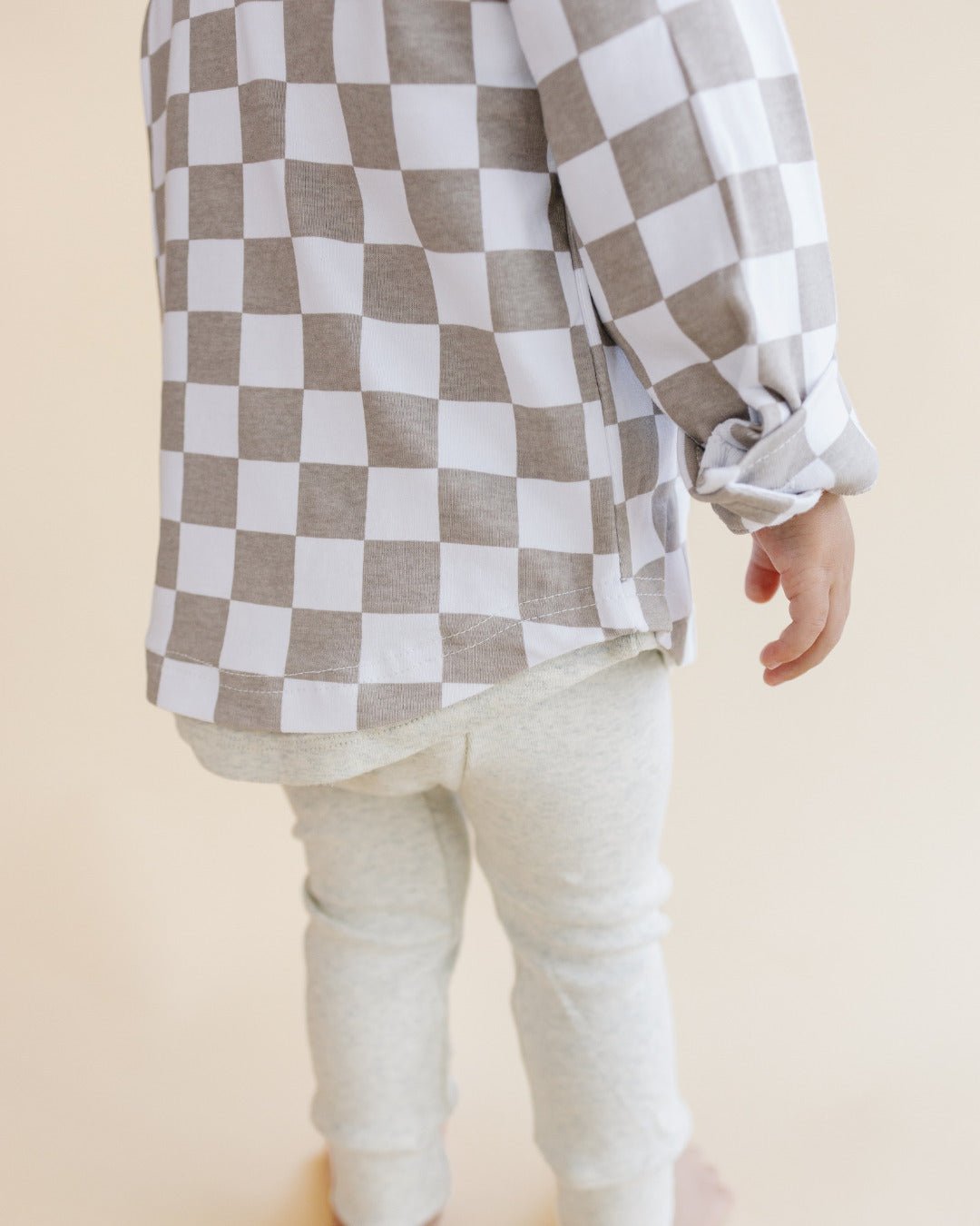 Cotton Shacket | Smiley Checkered Latte - Mack & Harvie