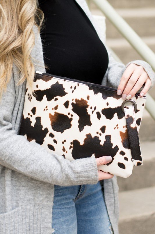 Cow Print Oversized Everyday Clutch - Mack & Harvie