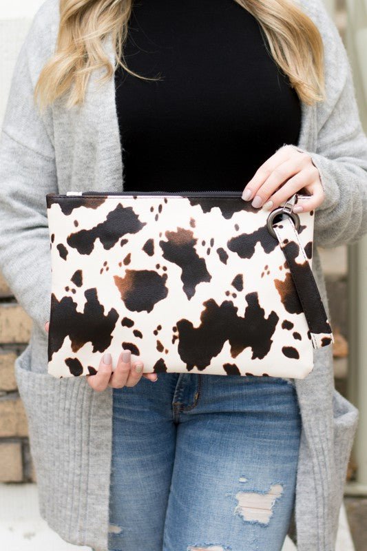 Cow Print Oversized Everyday Clutch - Mack & Harvie