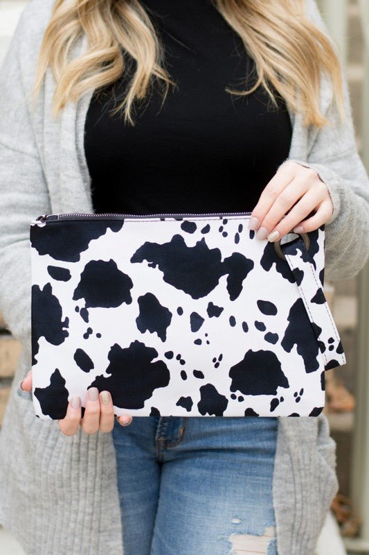 Cow Print Oversized Everyday Clutch - Mack & Harvie