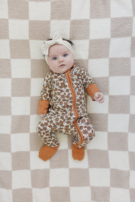 Cream Magnolia Bamboo Zipper - Mack & Harvie