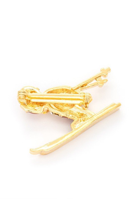 Crystal Skier Brooch - Mack & Harvie