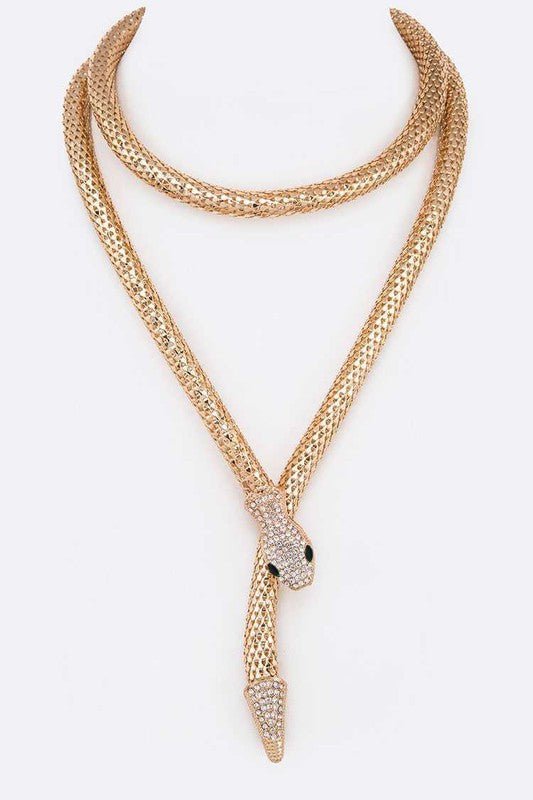 Crystal Snake Coil Chain Necklace - Mack & Harvie