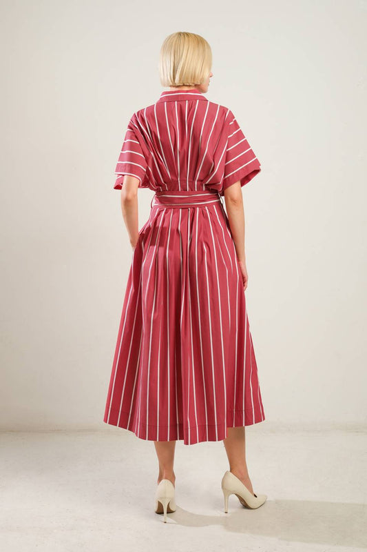 DARING HEART WOVEN MIDI DRESS - Mack & Harvie