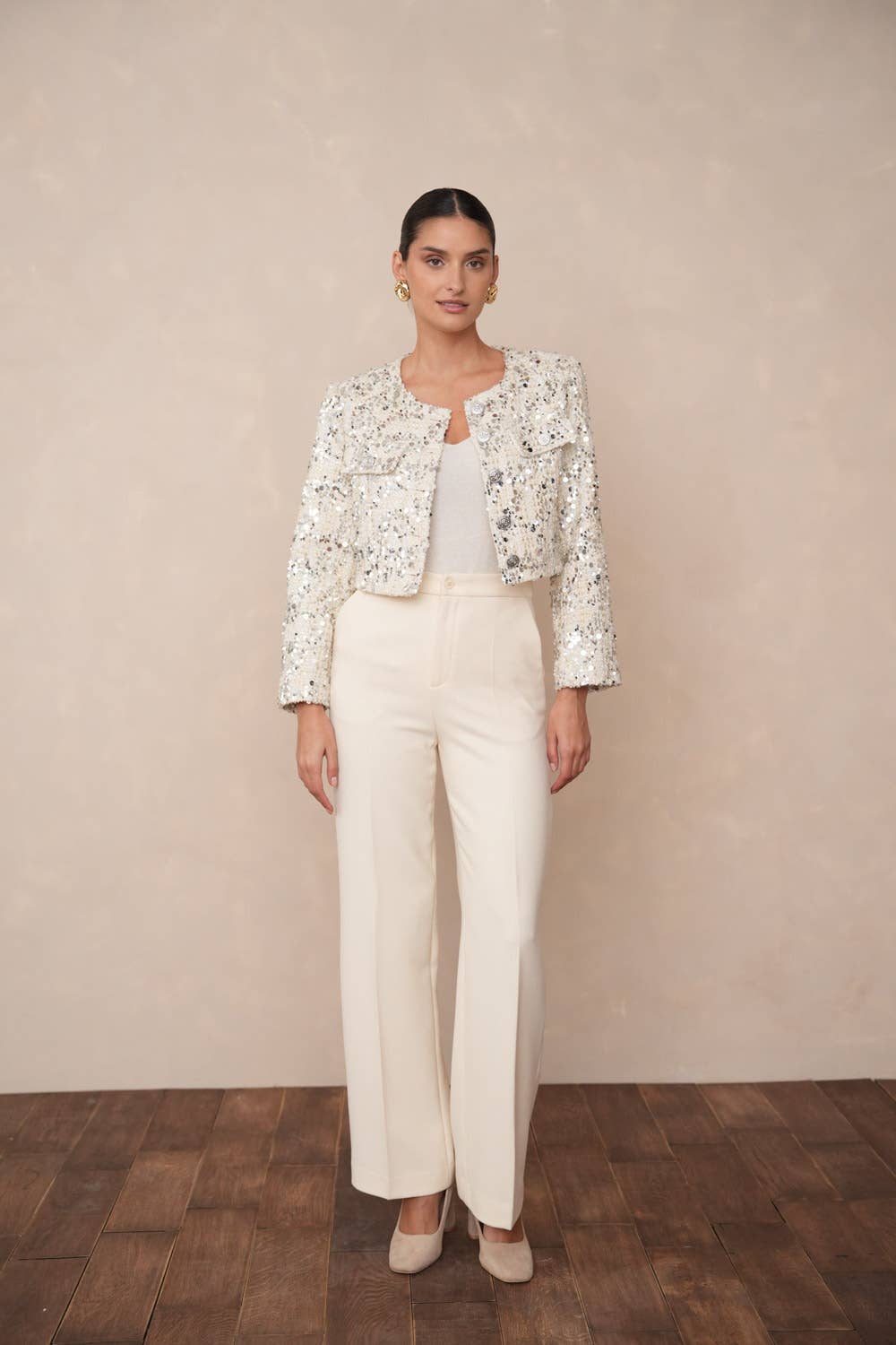 Jenny Silver Tweed Jacket