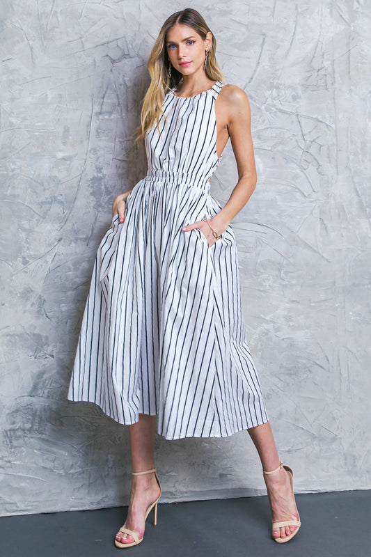 DON'T HOLD BACK POPLIN MIDI DRESS - Mack & Harvie