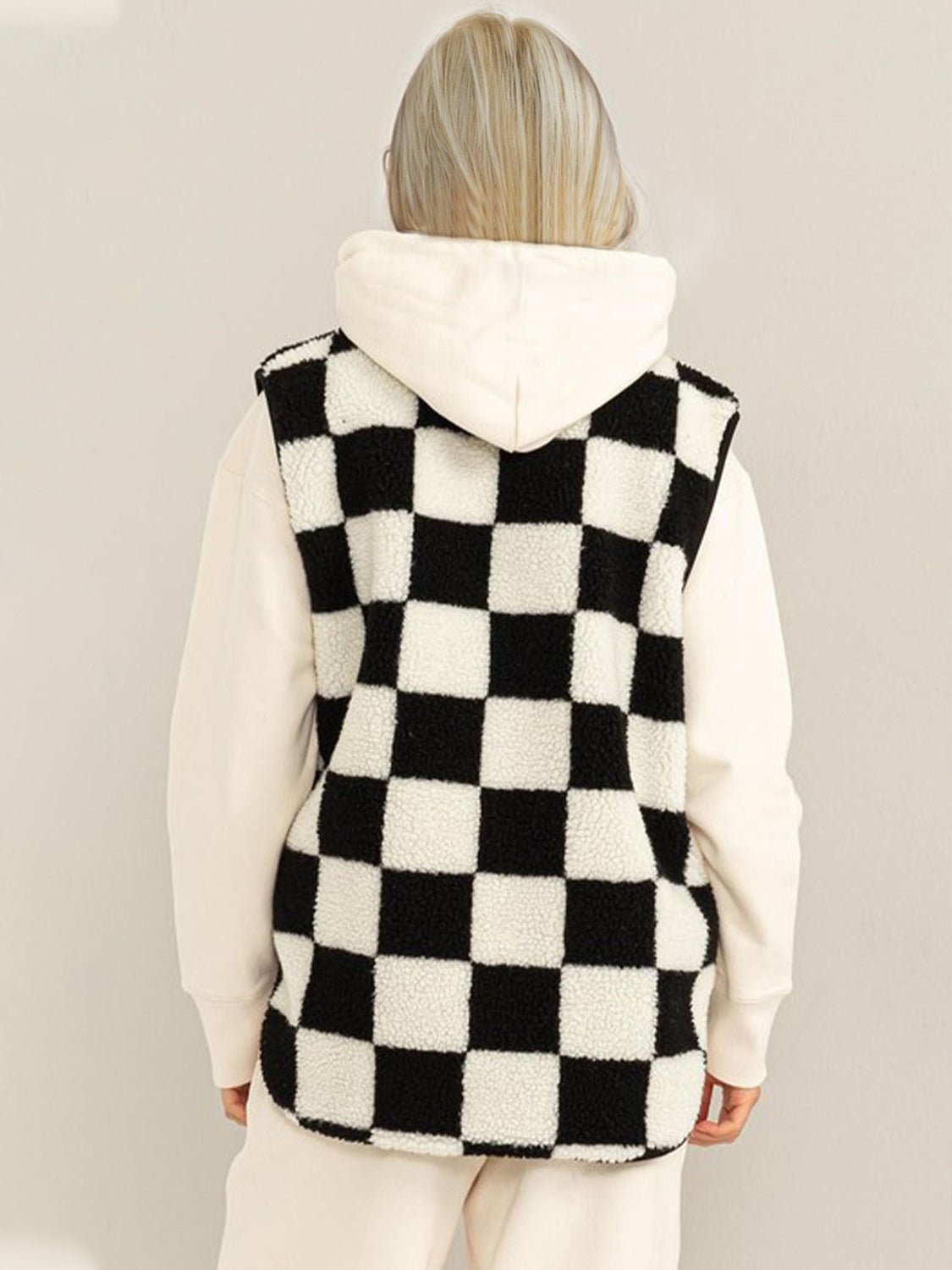 Double Take Full Size Zip Up Checkered Vest Cost - Mack & Harvie