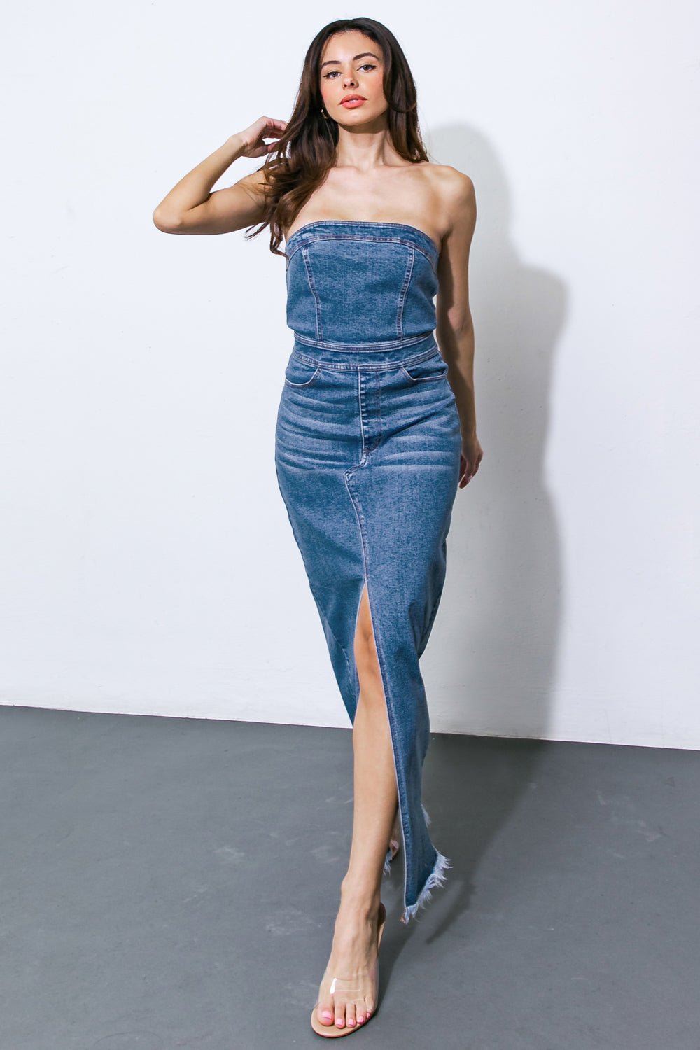 DREAMS COME TRUE DENIM MIDI DRESS - Mack & Harvie