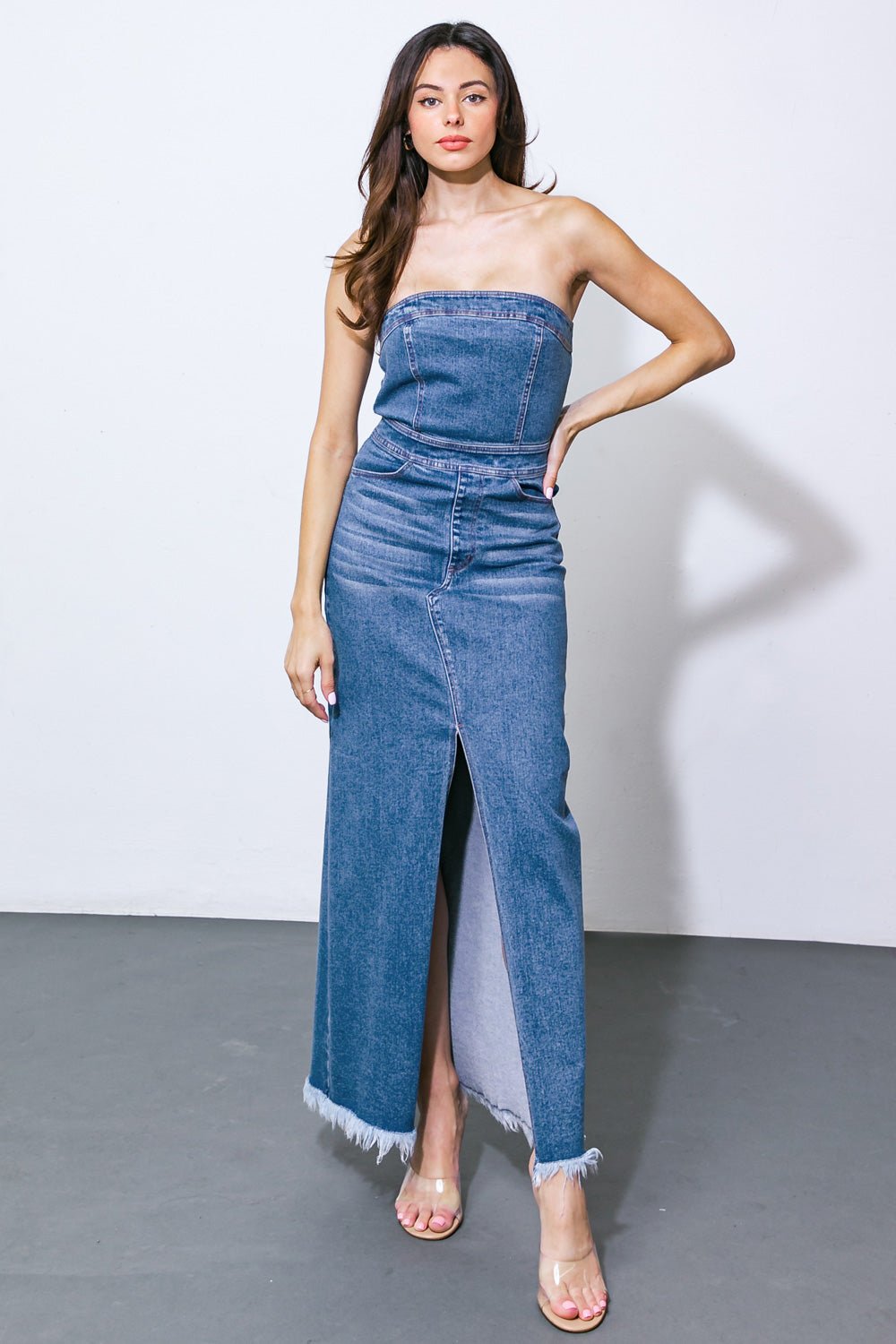 DREAMS COME TRUE DENIM MIDI DRESS - Mack & Harvie