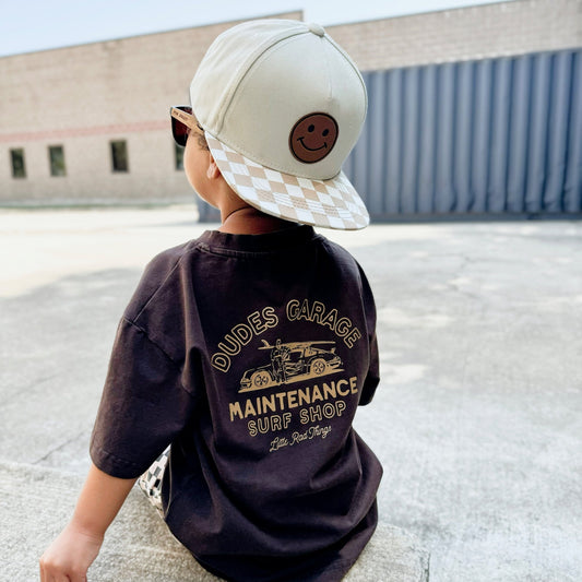 DUDES GARAGE TEE - VINTAGE BROWN - Mack & Harvie