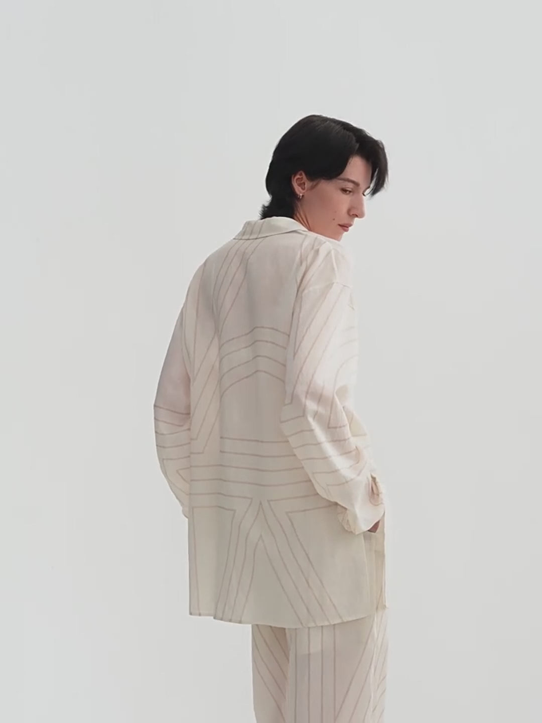 Linen Art Stripe Shirt