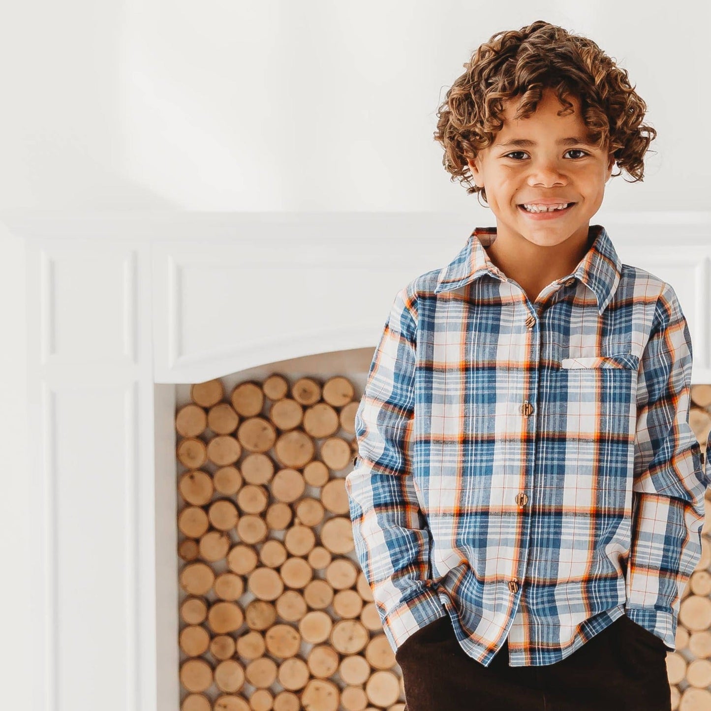 Blue Mix Plaid Boys Shirt