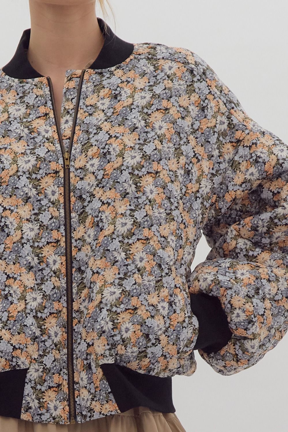 Look Out For You Floral Quilted Bomber Jacket