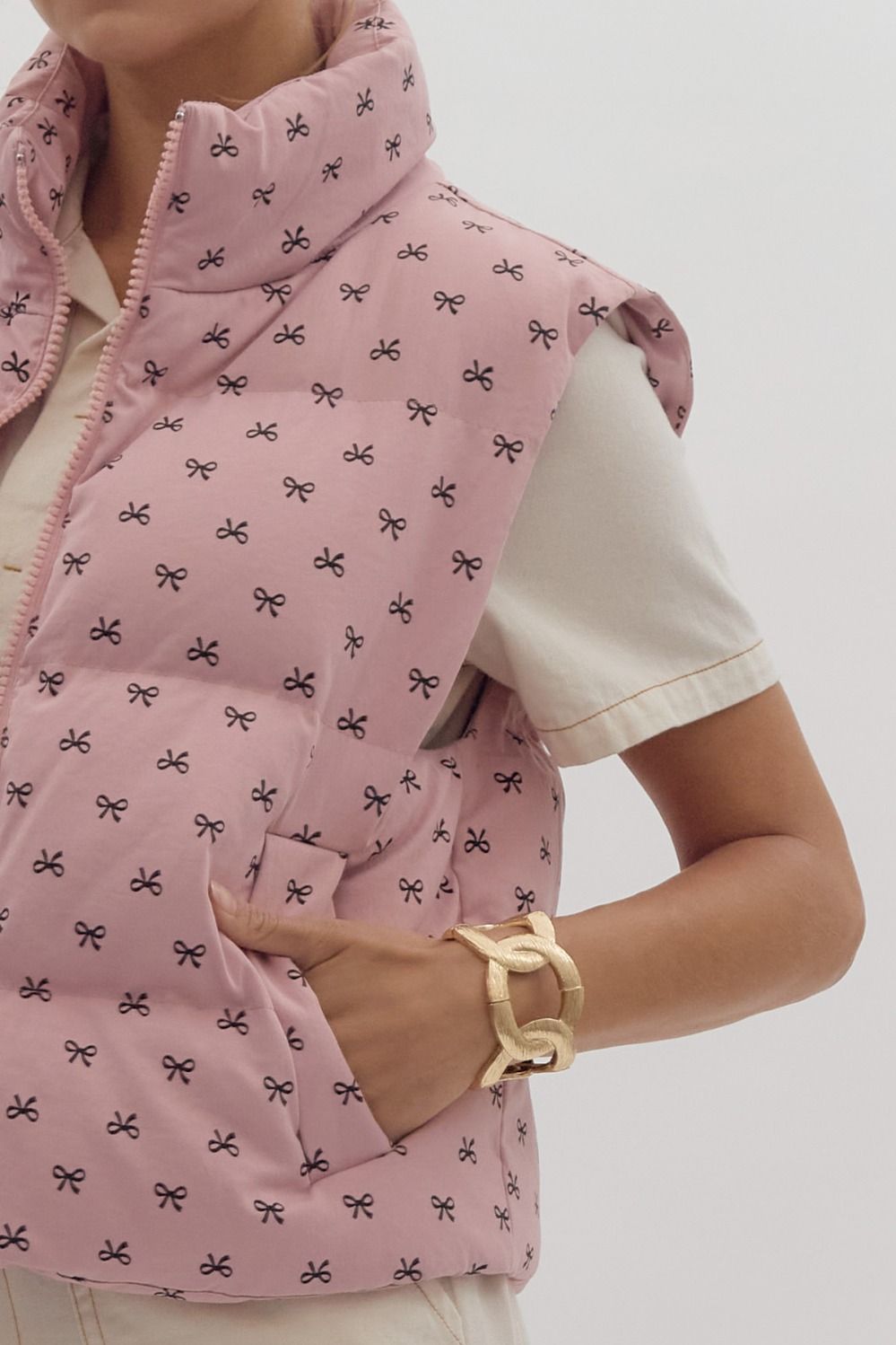 Sittin' Pretty Bow Puffer Vest