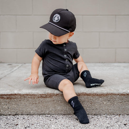 Essentials Rag Romper - 'Phantom' - Mack & Harvie