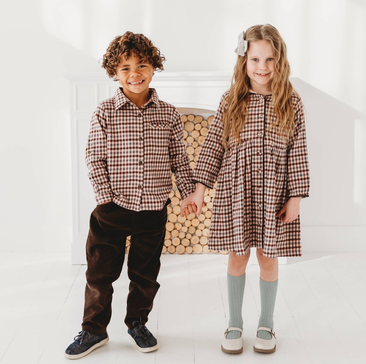 Brushed Gingham Check Boys Shirt