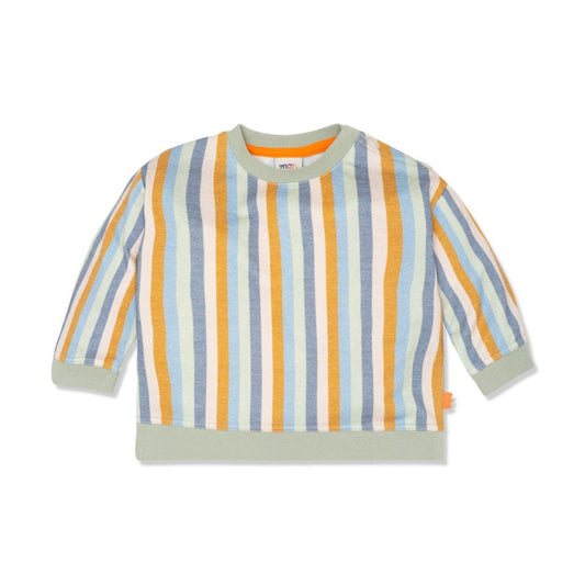 Stripes Kid Summer Sweatshirt - Light Sage/stripes