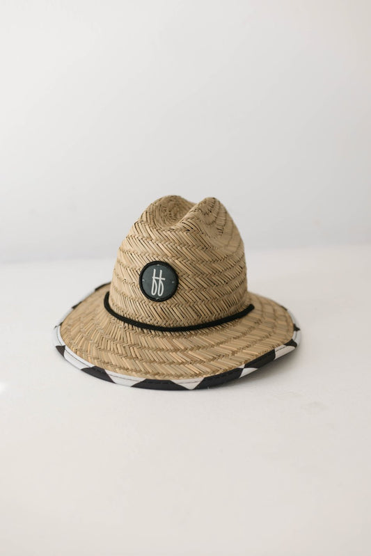 FF Straw Sun Hat | Black Checker - Mack & Harvie