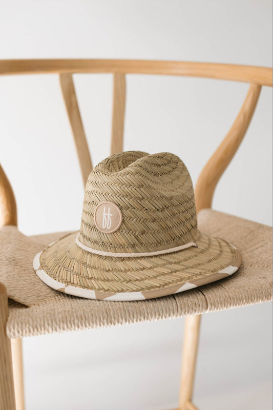 FF Straw Sun Hat | Gold Coast Wavy Checker - Mack & Harvie