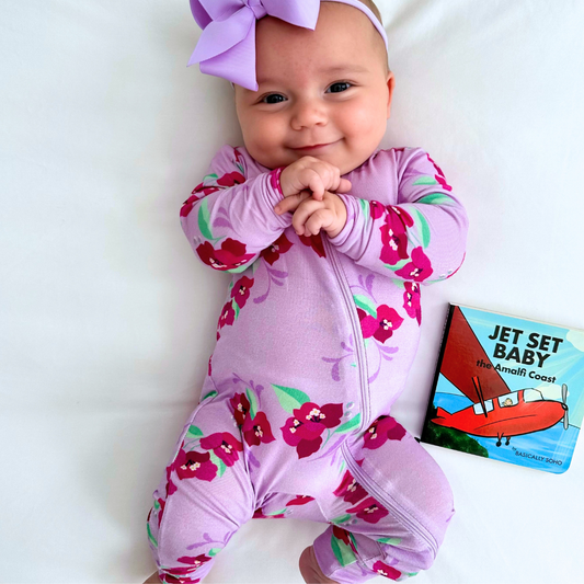 Amalfi Coast Pink Flower Zippered Romper