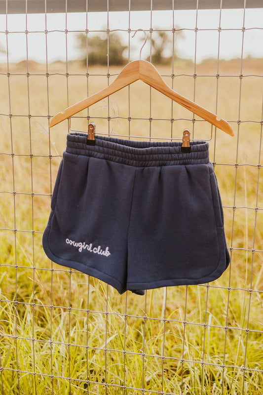The Cowgirl Club Fleece Short in Indigo