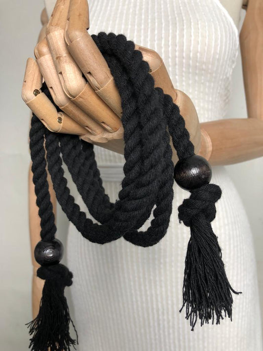 Gia Rope Belt - Black - Mack & Harvie