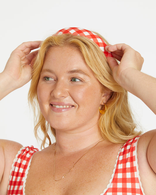 Gingham Headband (Red)