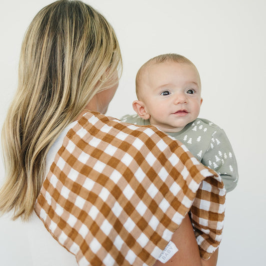 Gingham Muslin Burp Cloth - Mack & Harvie