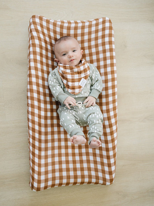 Gingham Muslin Changing Pad Cover - Mack & Harvie