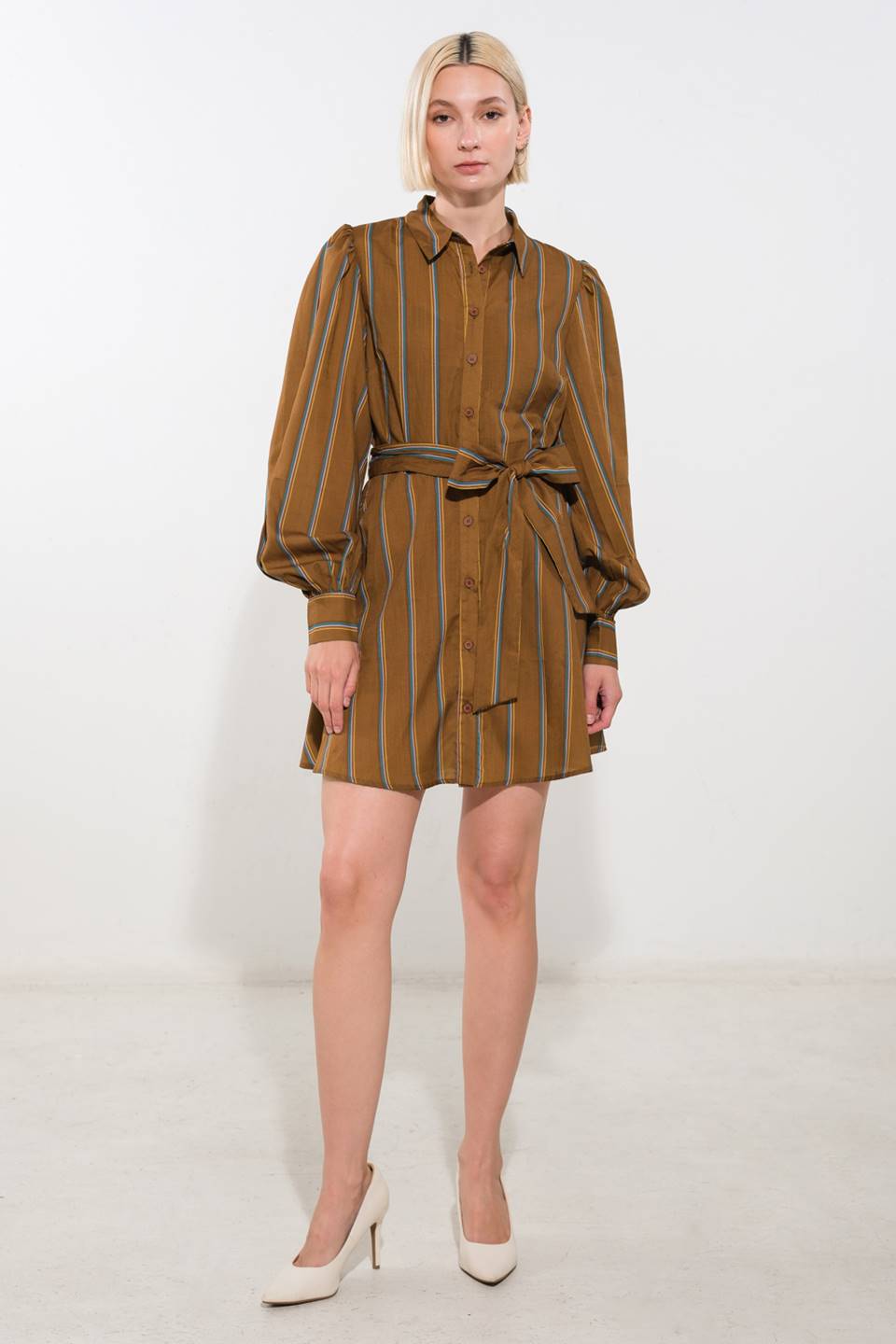 GIVE IT A GO WOVEN MINI DRESS - Mack & Harvie