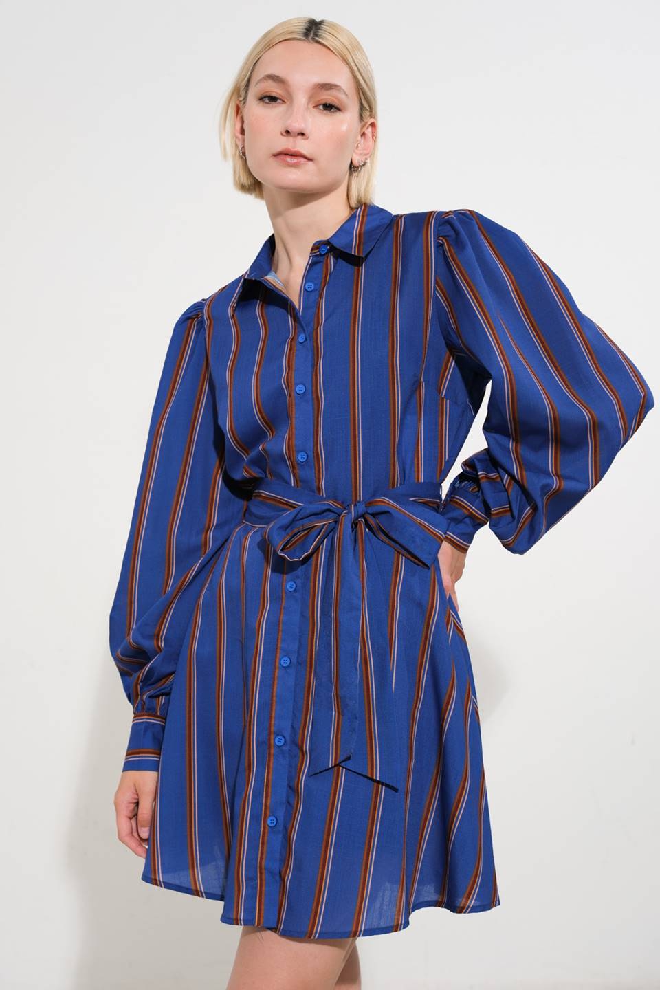 GIVE IT A GO WOVEN MINI DRESS - Mack & Harvie