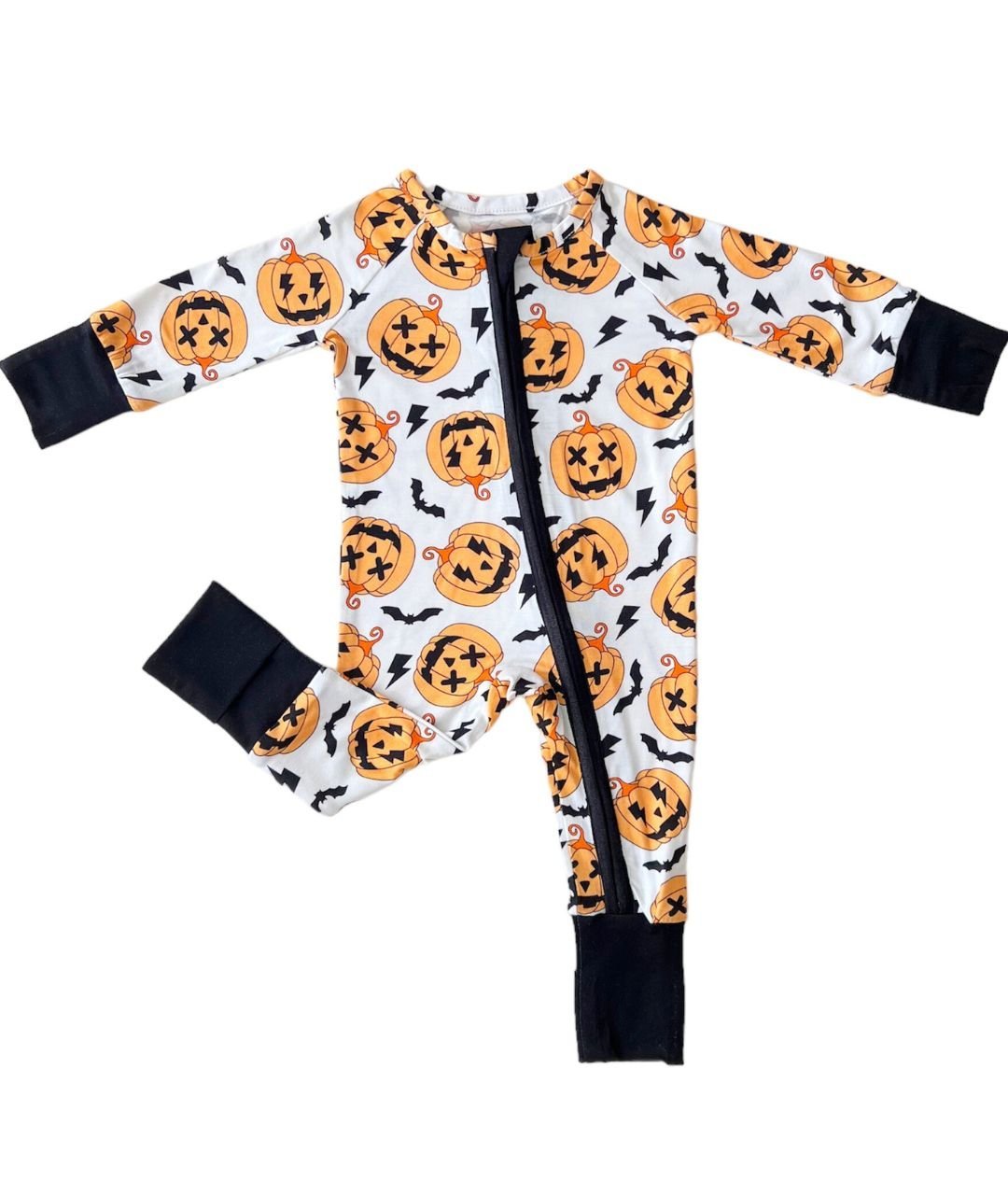 Halloween Bamboo Zip Romper | Black - Mack & Harvie
