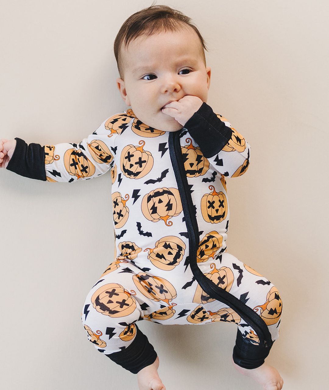 Halloween Bamboo Zip Romper | Black - Mack & Harvie