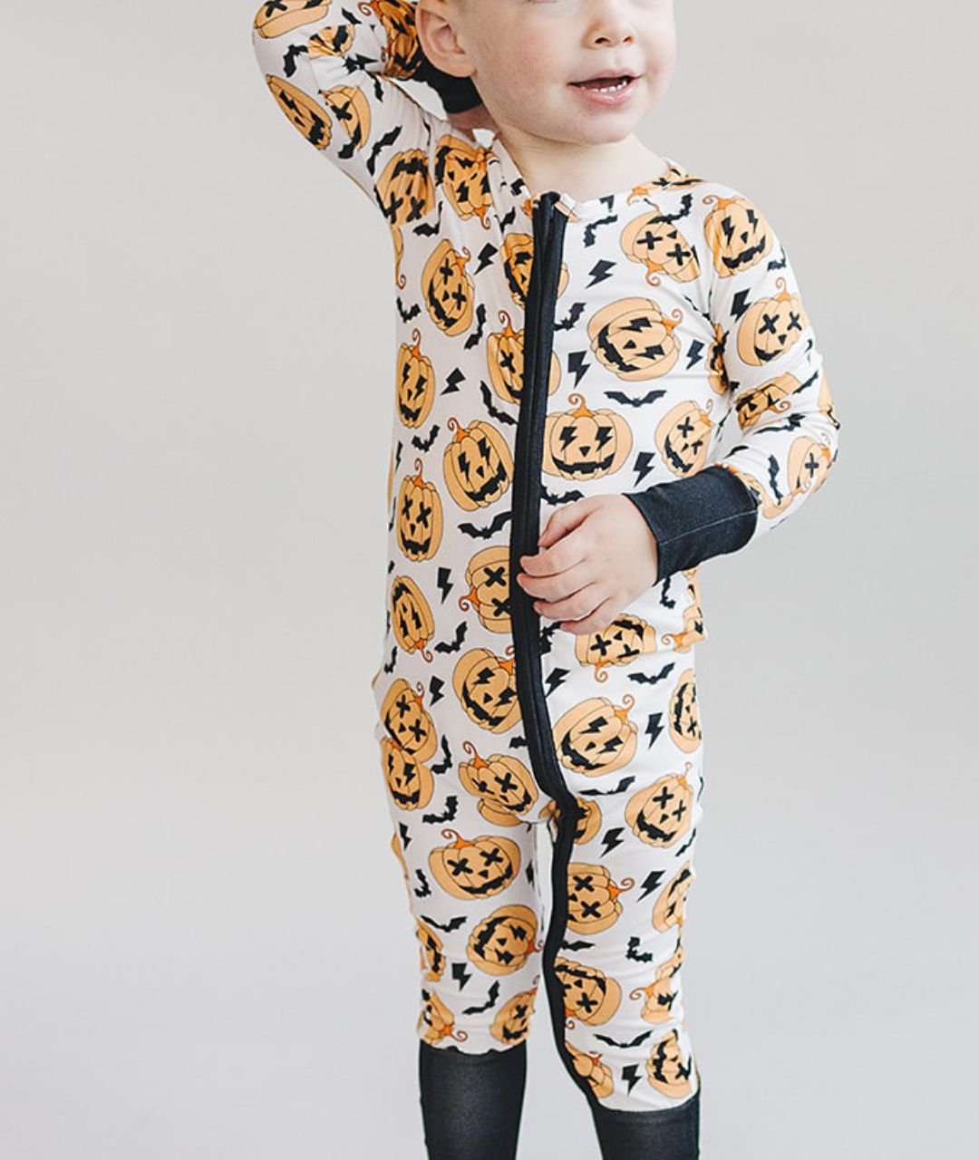 Halloween Bamboo Zip Romper | Black - Mack & Harvie