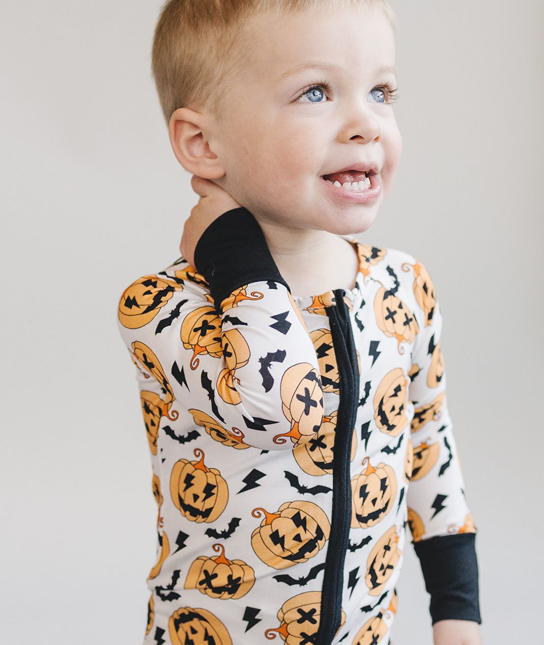Halloween Bamboo Zip Romper | Black - Mack & Harvie