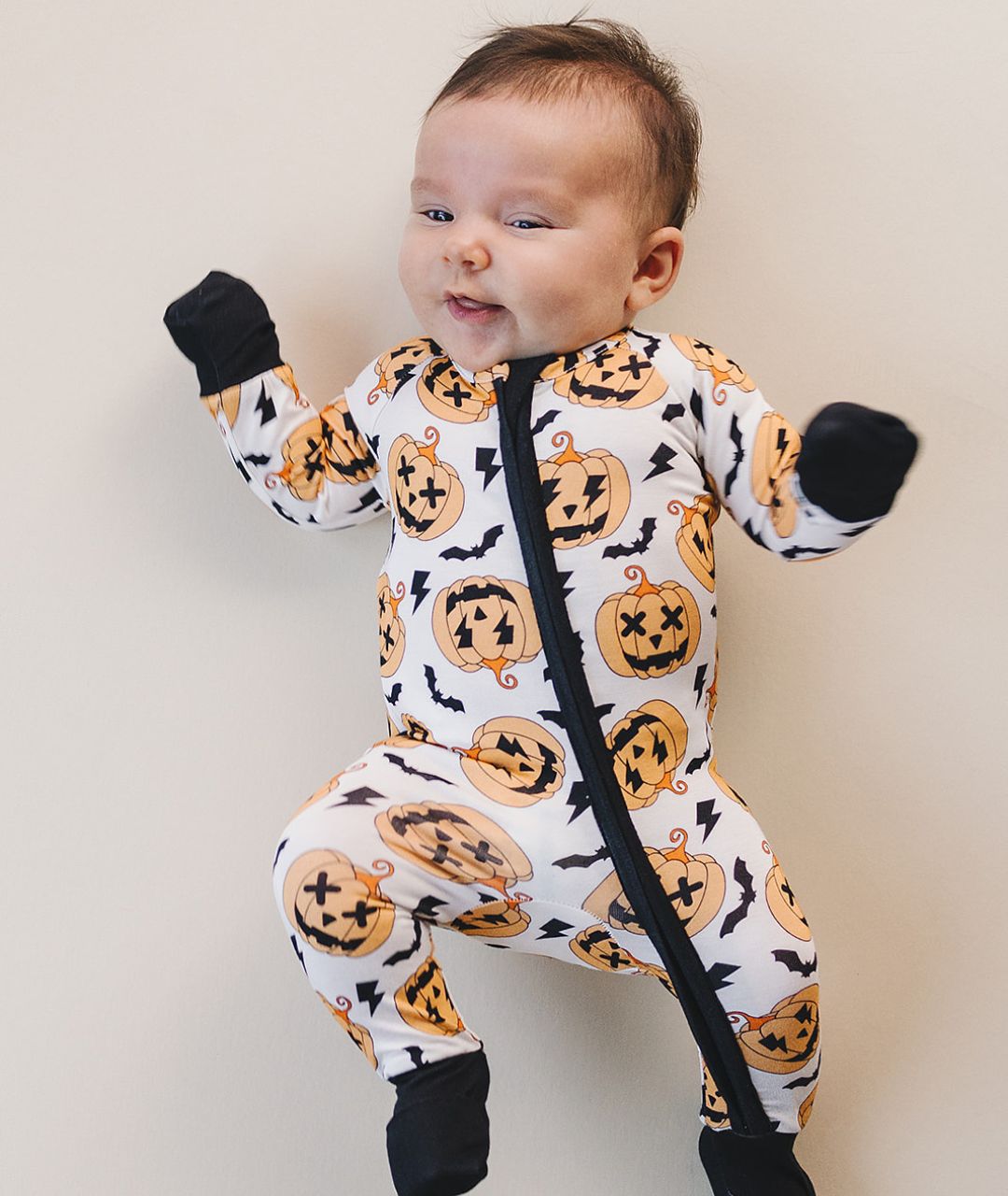 Halloween Bamboo Zip Romper | Black - Mack & Harvie
