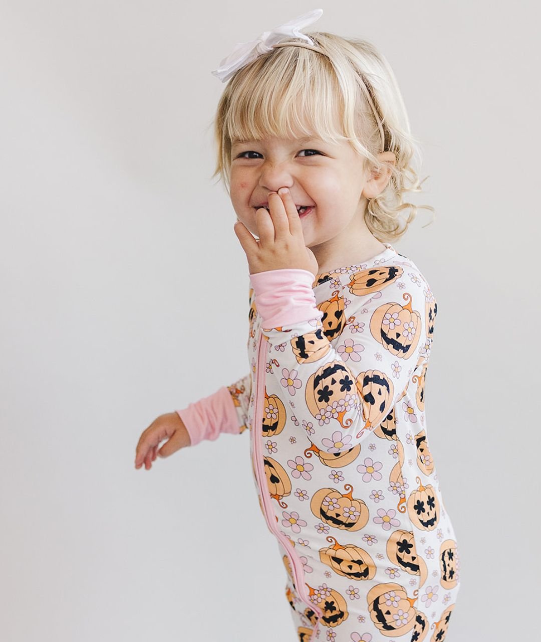 Halloween Bamboo Zip Romper | Pink - Mack & Harvie