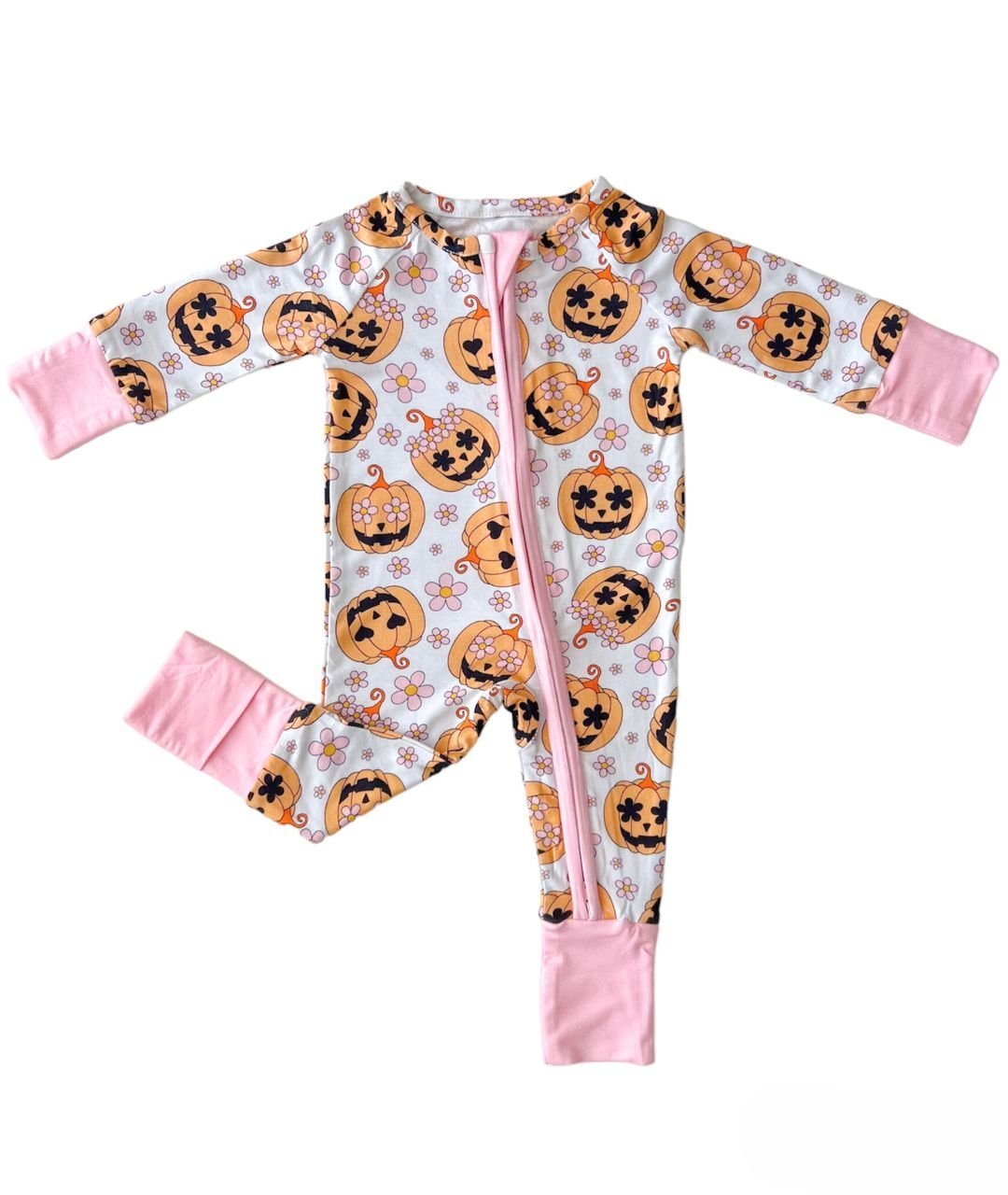 Halloween Bamboo Zip Romper | Pink - Mack & Harvie