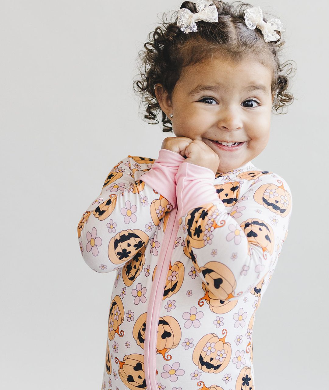 Halloween Bamboo Zip Romper | Pink - Mack & Harvie