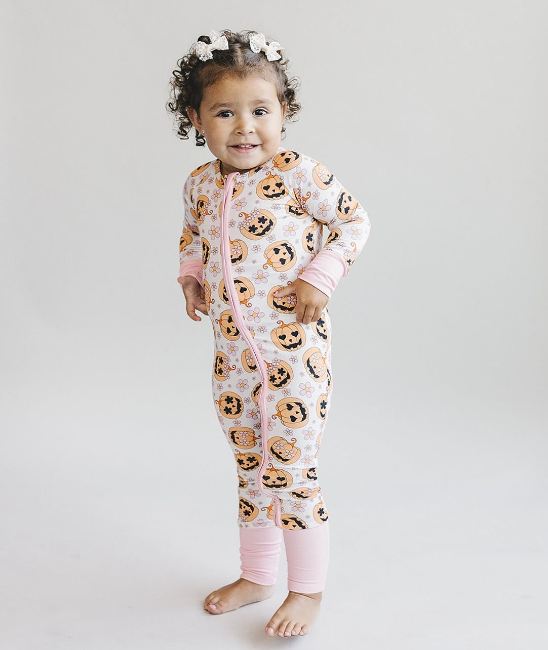 Halloween Bamboo Zip Romper | Pink - Mack & Harvie