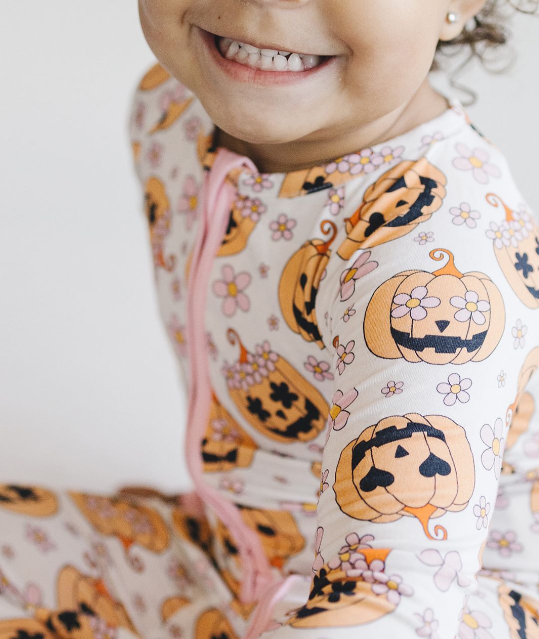 Halloween Bamboo Zip Romper | Pink - Mack & Harvie