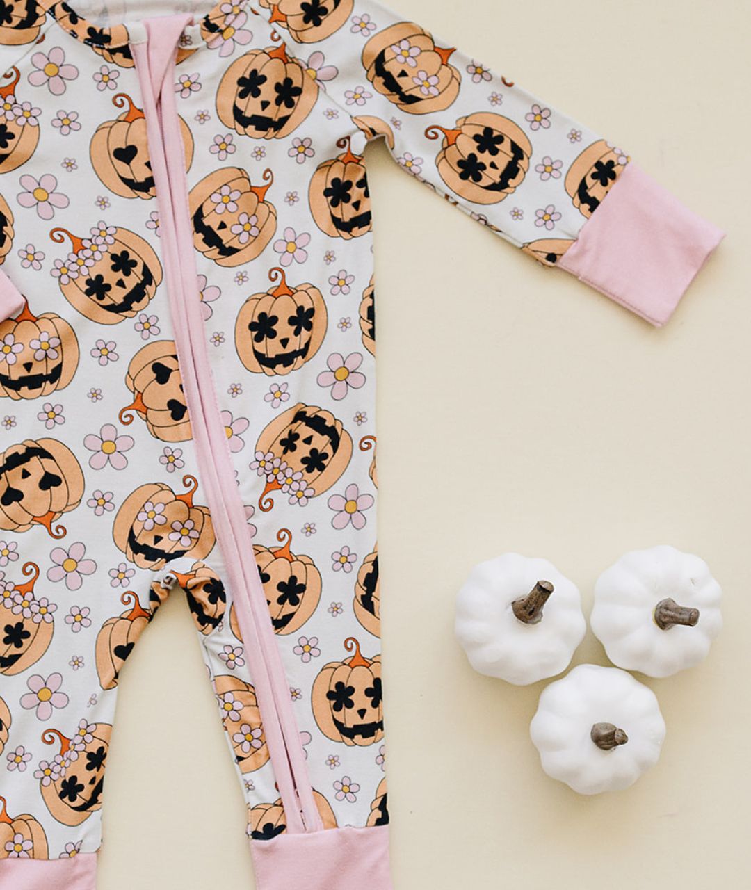 Halloween Bamboo Zip Romper | Pink - Mack & Harvie