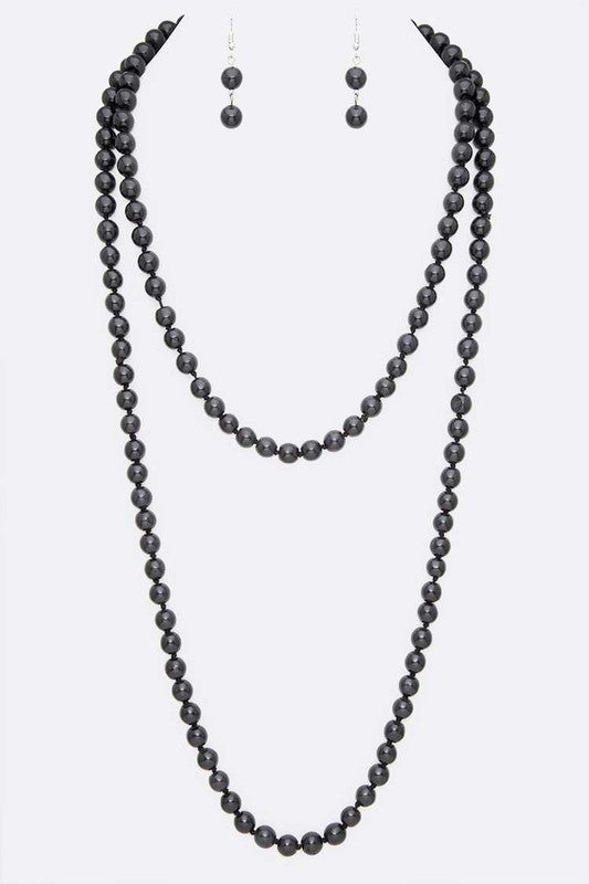 Hand Knotted Onyx Beads Convertible Necklace Set - Mack & Harvie