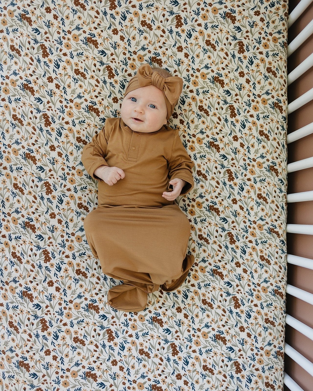 Harvest Floral Muslin Crib Sheet - Mack & Harvie
