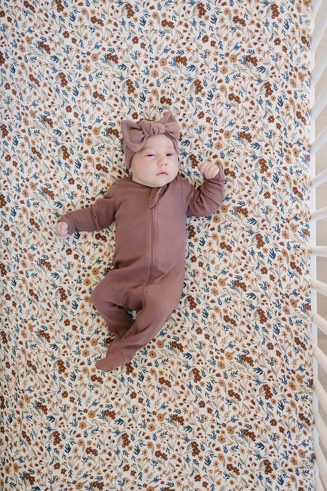Harvest Floral Muslin Crib Sheet - Mack & Harvie