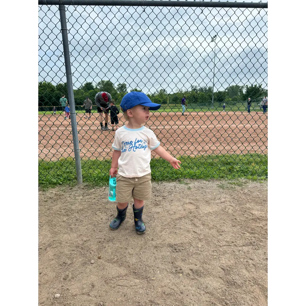 Here for the Hotdogs Organic Cotton Kids Baseball Tee